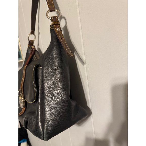 Dooney & Bourke Samba Black Pebbled Leather Logo Lock Hobo Shoulder Bag - Picture 3 of 11